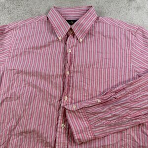 Polo Ralph Lauren Shirt Mens XL Pink Striped Long Sleeve Button Down Pocket